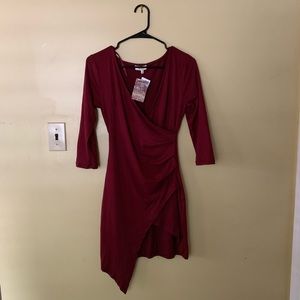 Love J Red Mini Dress with Split